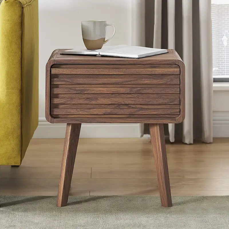 Mopio Ensley Night Stand, Side Table, End Table, Mid Century Modern Nightstand, Bedside Tables, Small Nightstand with Drawers