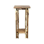 Acacia Wood Architectural Recliner Table with Shelf
