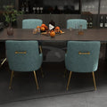 SEYNAR Modern Glam PU Leather Dining Chair or Vanity Chair Set of 4 with Rear Handle