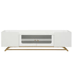 TV Console Table with Gold Frame Base