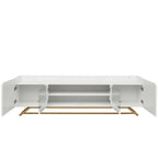 TV Console Table with Gold Frame Base