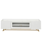 TV Console Table with Gold Frame Base