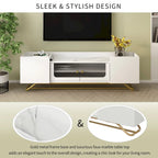 TV Console Table with Gold Frame Base