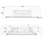 TV Console Table with Gold Frame Base