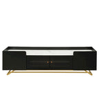 TV Console Table with Gold Frame Base