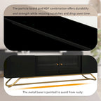 TV Console Table with Gold Frame Base