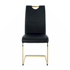 Dining Living Room Chairs Upholstered Chair with gold Metal Legs Design Set of 2