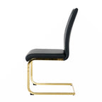 Dining Living Room Chairs Upholstered Chair with gold Metal Legs Design Set of 2