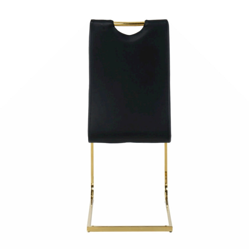 Dining Living Room Chairs Upholstered Chair with gold Metal Legs Design Set of 2