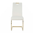 Dining Living Room Chairs Upholstered Chair with gold Metal Legs Design Set of 2