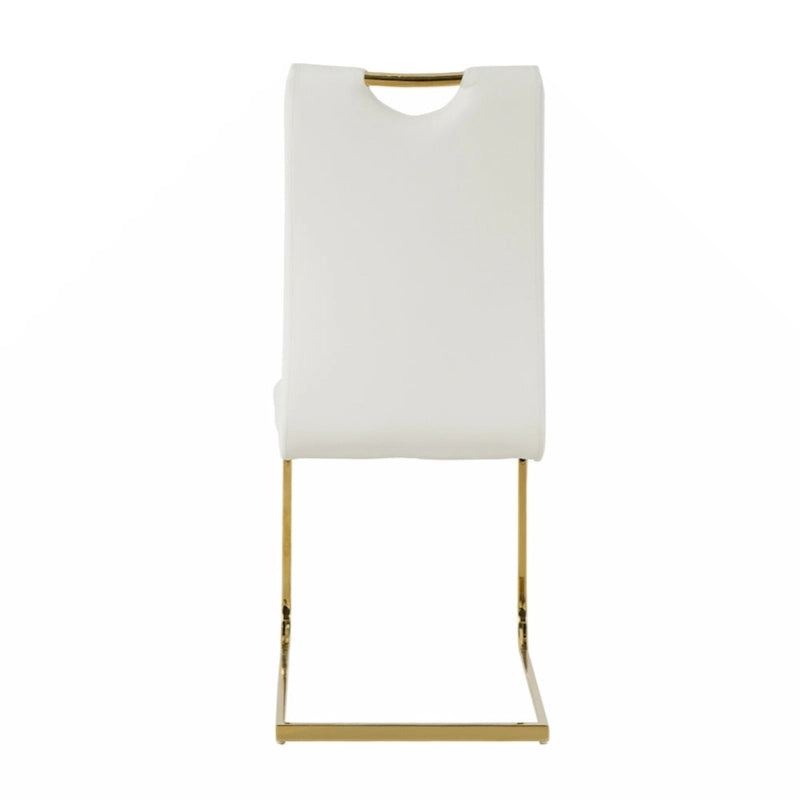 Dining Living Room Chairs Upholstered Chair with gold Metal Legs Design Set of 2