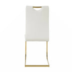Dining Living Room Chairs Upholstered Chair with gold Metal Legs Design Set of 2