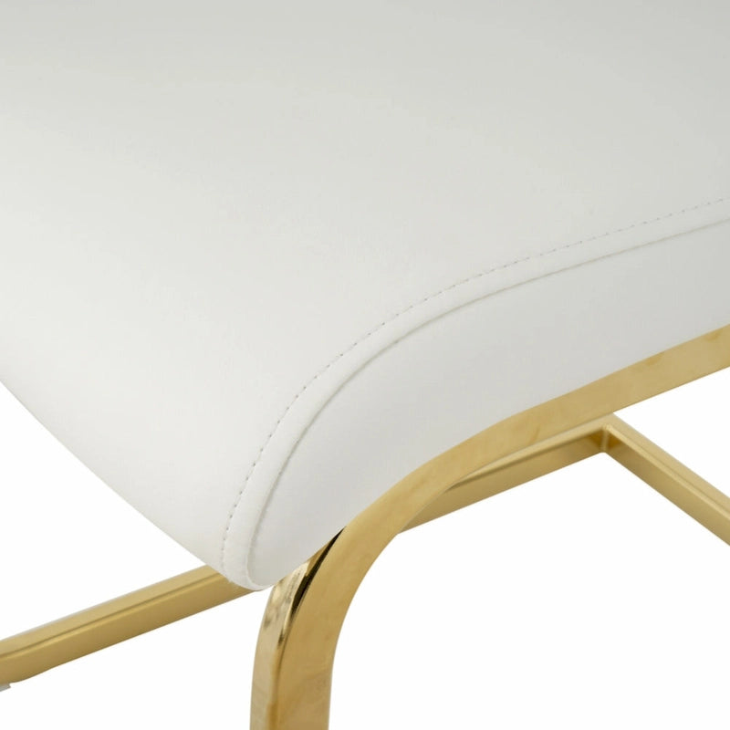 Dining Living Room Chairs Upholstered Chair with gold Metal Legs Design Set of 2