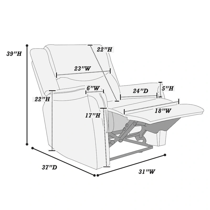 Poundex Single Recliner