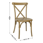 Indoor/Outdoor Commercial Grade Wood Look Resin Cross Back Chair - 19.25W x 19.75D x 35.25H