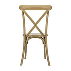 Indoor/Outdoor Commercial Grade Wood Look Resin Cross Back Chair - 19.25W x 19.75D x 35.25H