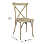 Indoor/Outdoor Commercial Grade Wood Look Resin Cross Back Chair - 19.25W x 19.75D x 35.25H
