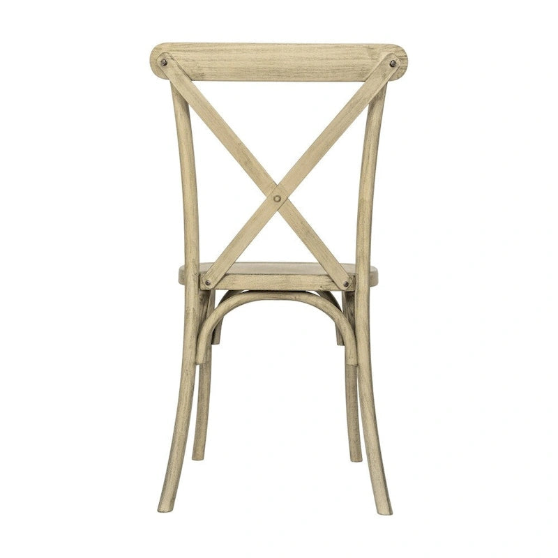 Indoor/Outdoor Commercial Grade Wood Look Resin Cross Back Chair - 19.25W x 19.75D x 35.25H