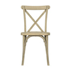 Indoor/Outdoor Commercial Grade Wood Look Resin Cross Back Chair - 19.25W x 19.75D x 35.25H