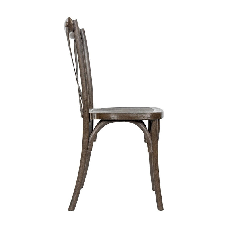 Indoor/Outdoor Commercial Grade Wood Look Resin Cross Back Chair - 19.25W x 19.75D x 35.25H