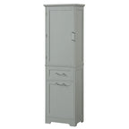 20 in. W x 13 in. D x 68.1 in. H Linen Cabinet with 2-Different Size Drawers and Adjustable Shelf