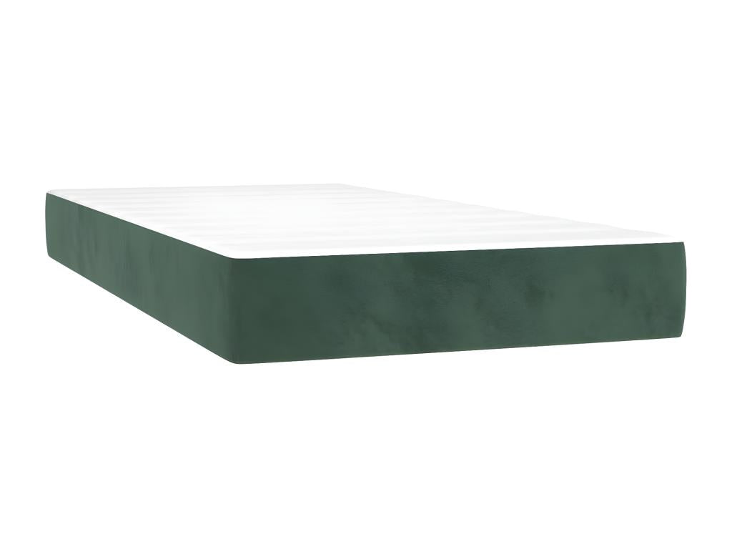 Maisonpuretop bed base with mattress and LED lighting, dark green, 100x200 cm, 17693ASQS