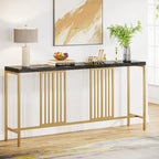 70.9 Inch Sofa Console Table with Open Storage Shelf, Industrial Narrow Extra Long Sofa Tables Entry Table Behind Couch Table