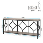 70.9 Inch Sofa Console Table with Open Storage Shelf, Industrial Narrow Extra Long Sofa Tables Entry Table Behind Couch Table