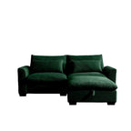 Sectional Sofa Comfy Corduroy Couch with Pillows and Round Armrests,Corduroy Sofa Sleeper Deep Couches with Storage Ottoman