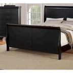 Modern Eastern King Bed with Sleigh Design Headboard and Footboard