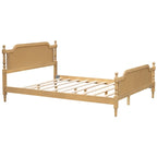 Traditional Style Rattan Platform Bed Frame No Box Spring Needed