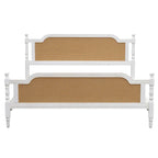 Traditional Style Rattan Platform Bed Frame No Box Spring Needed