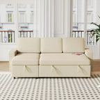 Oaks Aura 85.8 Inch Pull Out Sleeper Sofa, L-shaped Couch With USB Port, Convertible Sofa Bed With Storage Racks