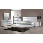 Somette Mehdi Modern Gloss White/ Grey Bed