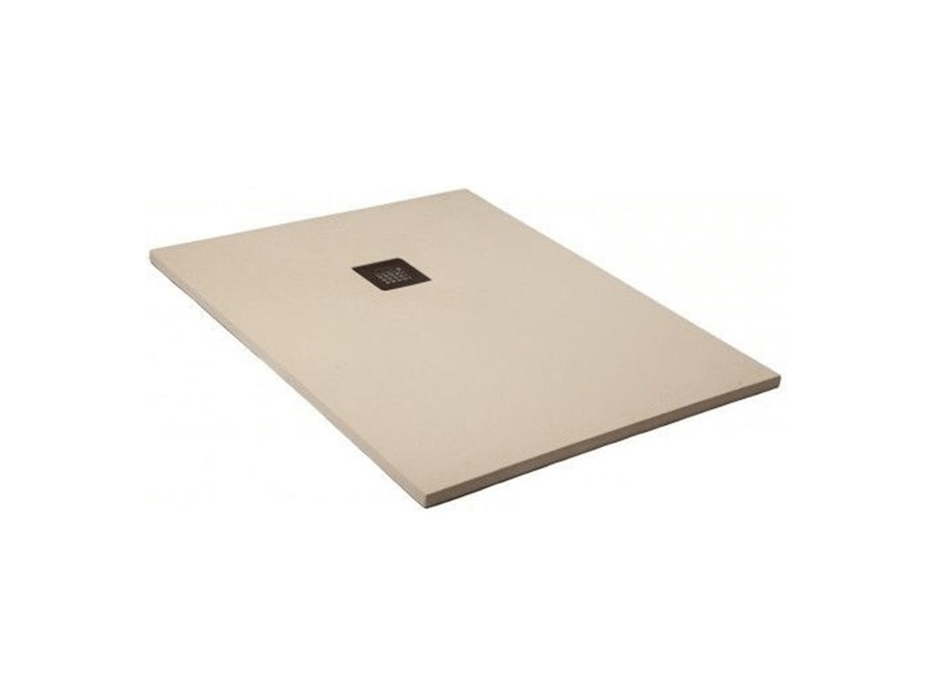 185x115 cm Shower Tray, Maisonpuretop Extra Thin White Line, Maisonpuretop RAL 1013, in Synthetic Resin and Marble Powder, with Free Drain, 56828ANFP