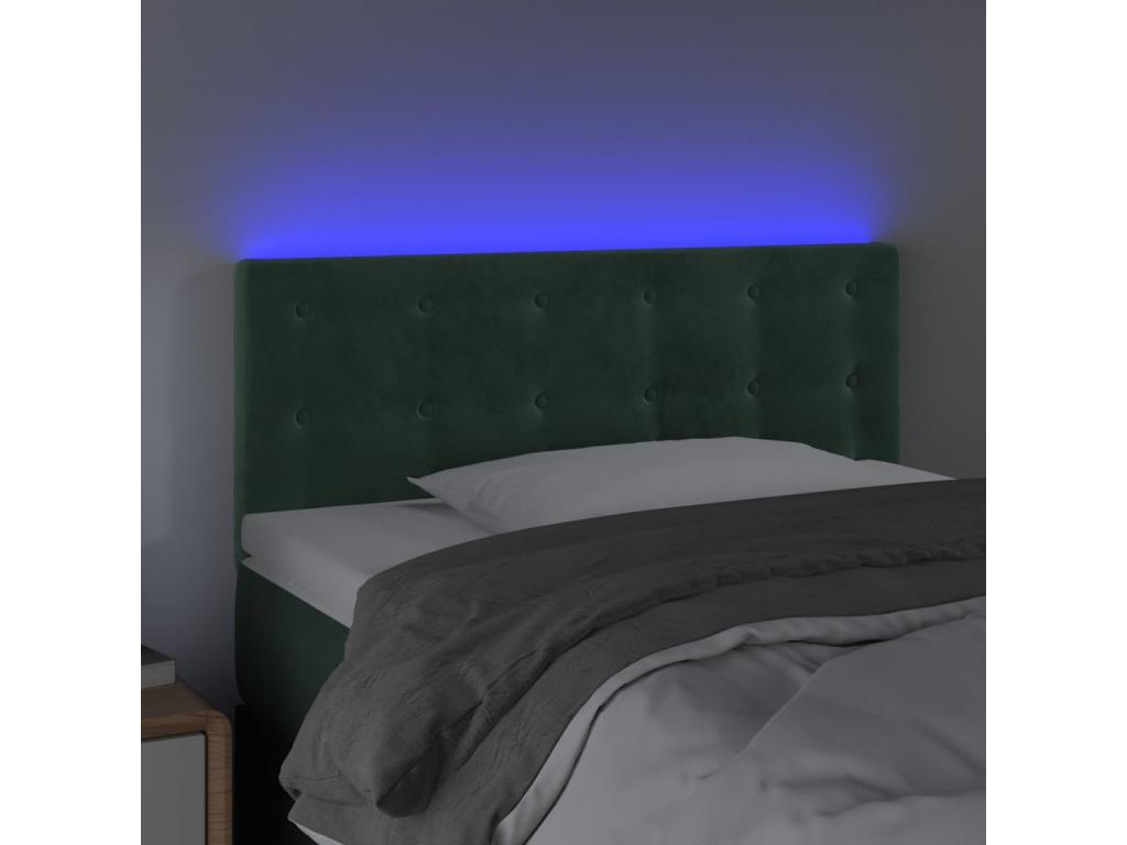 Dark Green LED Headboard 90x5x78/88 cm Velvet 48294EFAI