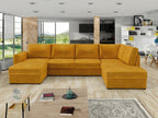 Artvivrestore 189 Corner Sofa, Yellow, Sleeping Function, Bed Box, 305x188x85cm, 56266YTDV