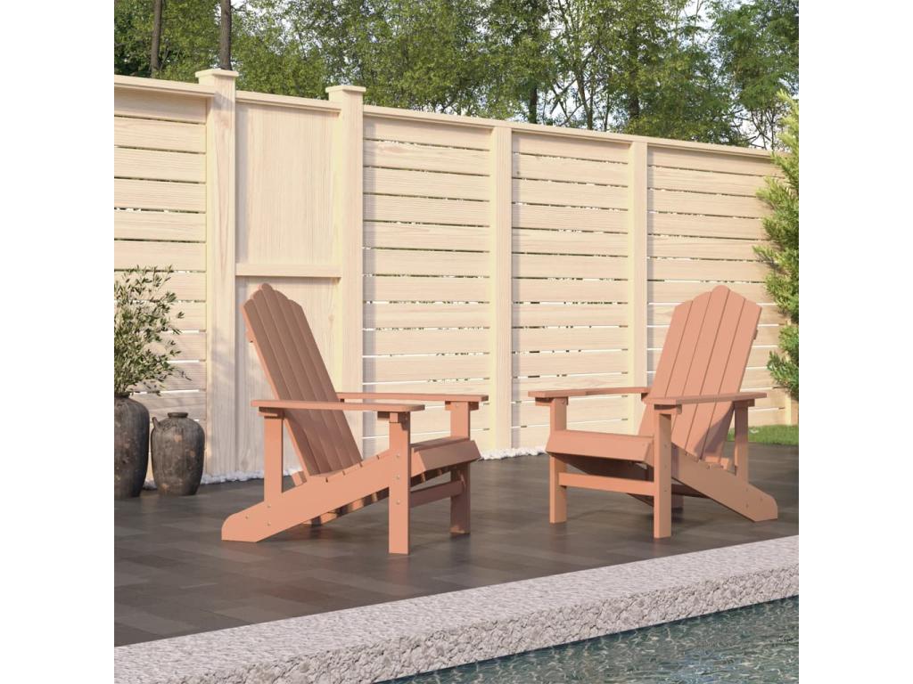 Maisonpuretop 2-Piece HDPE Garden Chairs, Brown, 72921VAEP