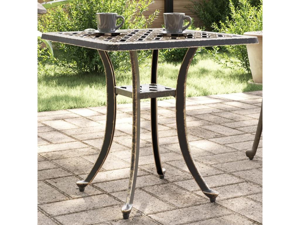 Bronze garden table 53x53x53 cm cast aluminum 77206XBDE