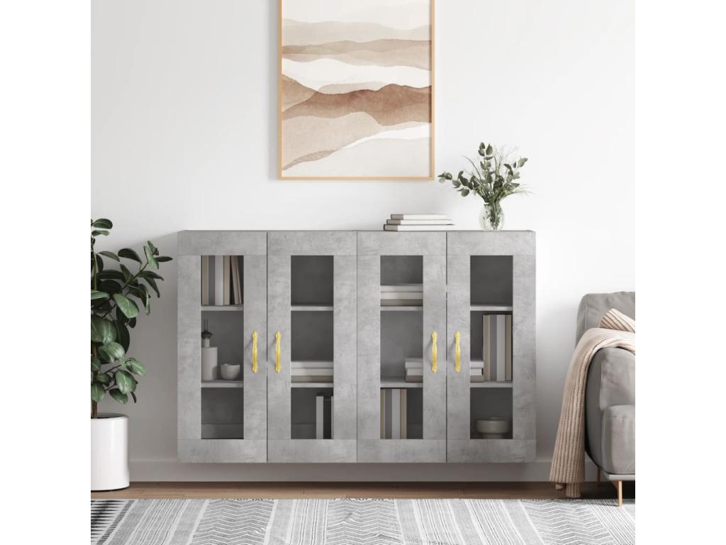 2-piece wall cabinets, concrete grey engineered wood finish, 44763LSNN