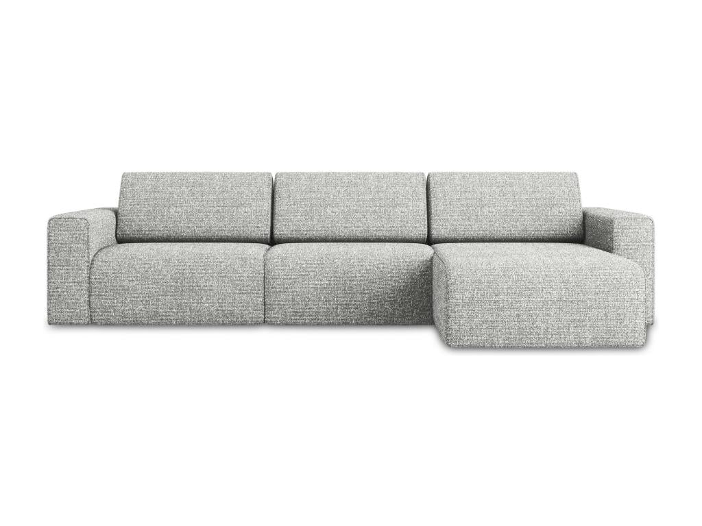 Modular corner sofa M right-hand in Strukturstoff - silver - Artvivrestore 07398GIAT