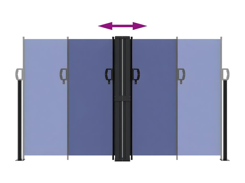 Retractable side awning, blue, 140x1000 cm, 90577KCOQ