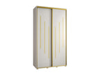 Artvivrestore 8 Sliding Door Wardrobe 235.2/140/60 2 Doors White/White/Gold 26420NRXE