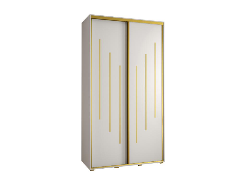 Artvivrestore 8 Sliding Door Wardrobe 235.2/140/60 2 Doors White/White/Gold 26420NRXE