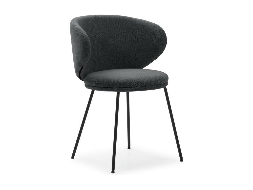 Artvivrestore - Set of 2 fabric and metal chairs - Dark Grey 95587RCIL