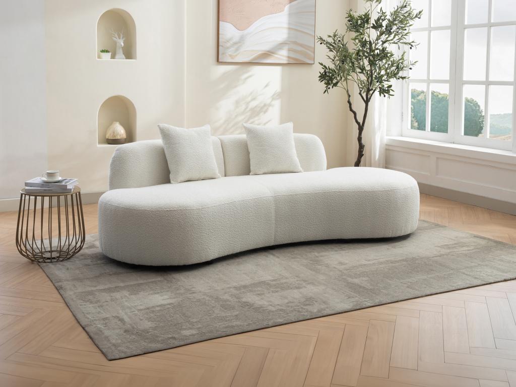 Maisonpuretop 68727UOTW 3-seater sofa in white bouclé fabric