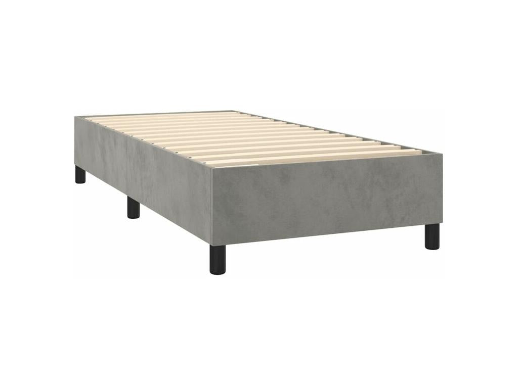 Maisonpuretop bed base and mattress, light grey, 80x200 cm, velvet, 85146RNQL