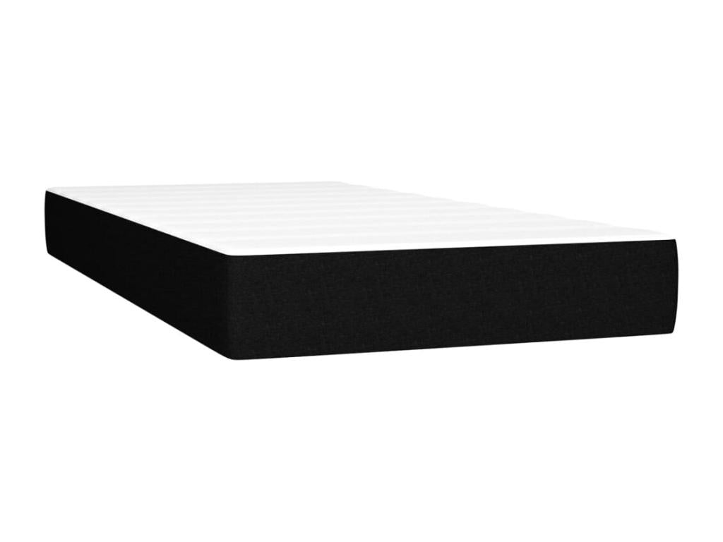 Maisonpuretop bed base and mattress with LED lighting, black, 100x200 cm, fabric, 63527JCYB