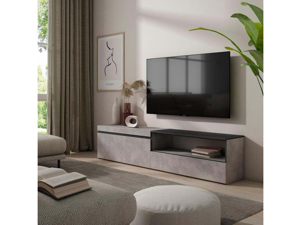 TV Stand/Bench 200x45x35cm For TVs up to 80" Living Room Furniture Cement 47867IHCL