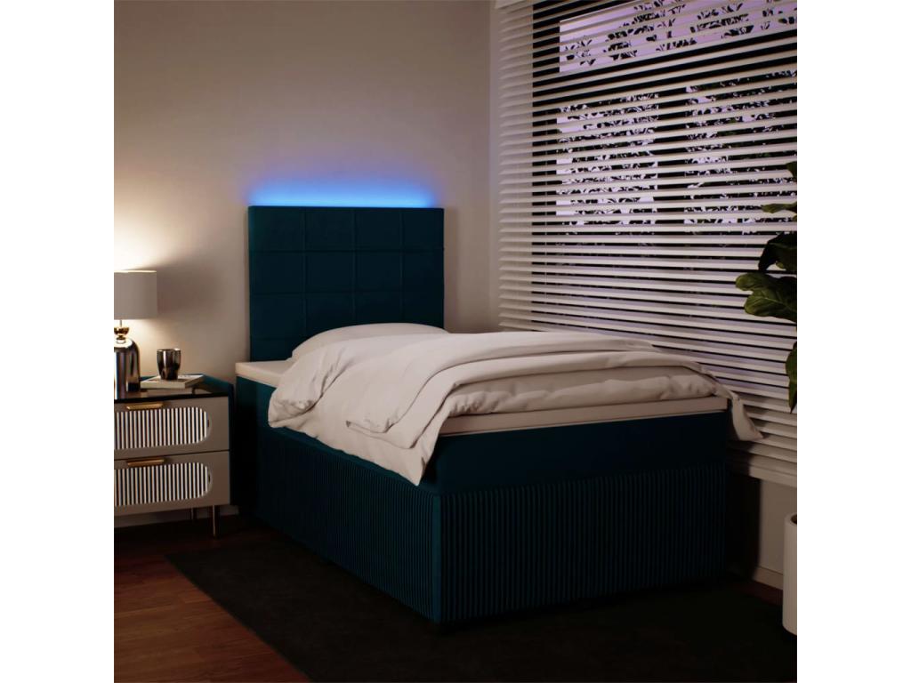 Maisonpuretop bed base and mattress, blue 120x200 cm velvet, 77190NOTO